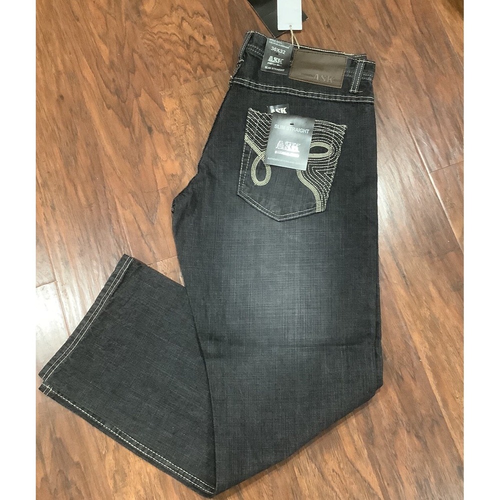 Ask Premium Jeans   Y2K /Vintage 36 x32 Embroidered Jeans